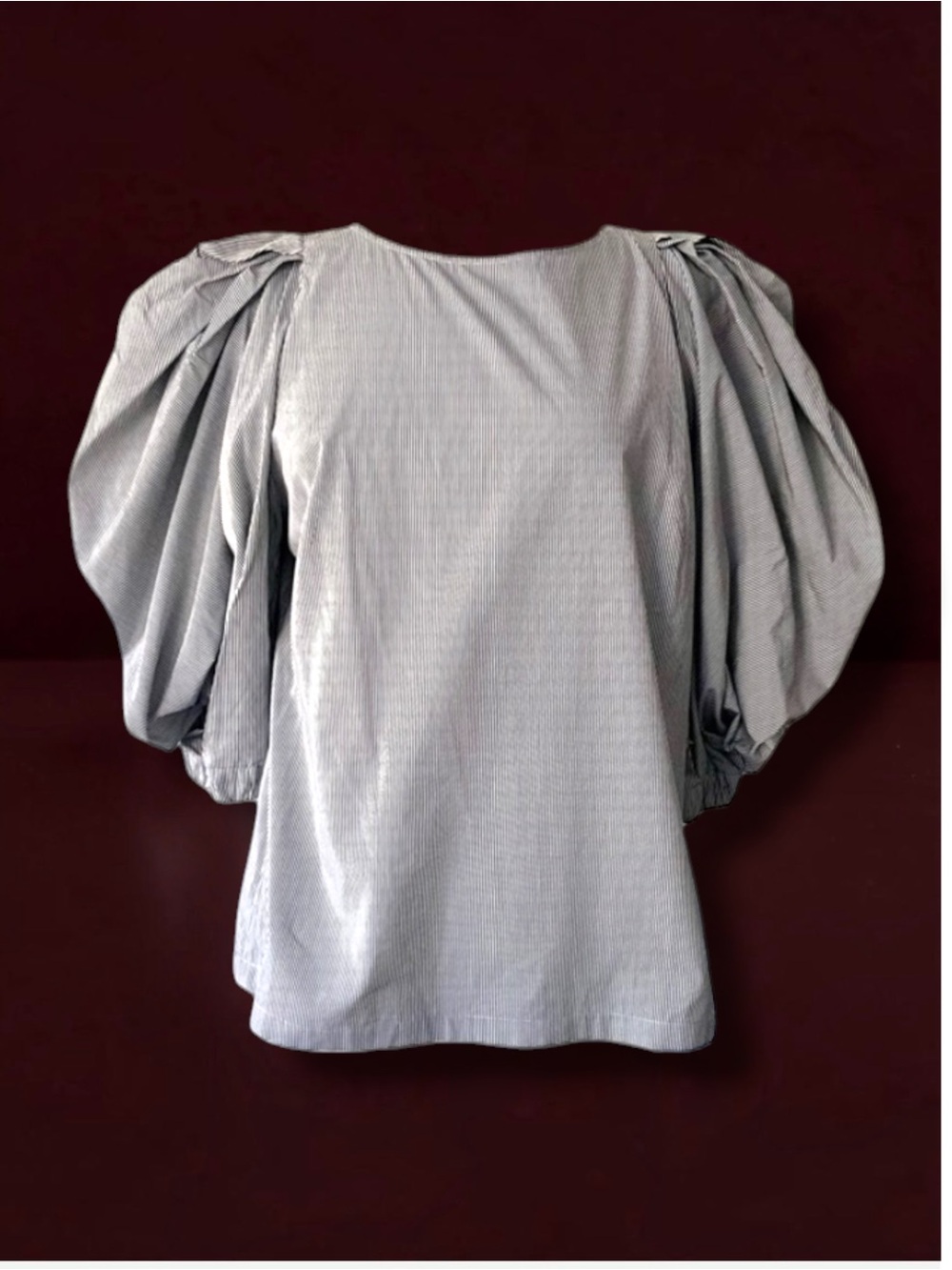 New! DRIES VAN NOTEN PUFF SLEEVE STRIPED COTTON TOP NEW SIZE EU 38
